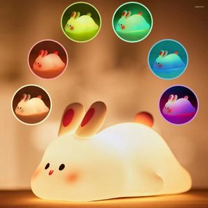 Table Lamps Big Face Night Lamp USB Rechargeable Silicone Children Light Nursery Room Decoration Gift