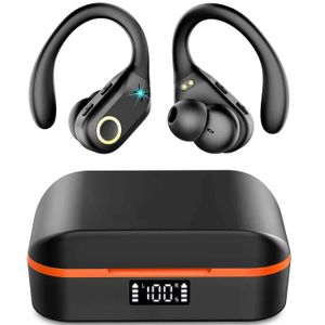 Fones de ouvido do telefone celular Novos fones de ouvido Bluetooth sem fio com botões de exibição LED Ruído cancelamento Ear Earphones Sports Music and Gaming Earphones J240