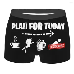 Underpants Mann Plan für heute Lustige Kaffee Tauchbier Sex Unterwäsche Diving Freitiels sexy Boxer Shorts Höschen Homme Polyester