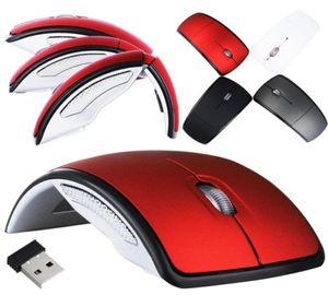 Foldbar trådlös datormusbåge touch möss smala optisk spelfoldning Mause med USB -mottagare för PC Laptop88116069285400