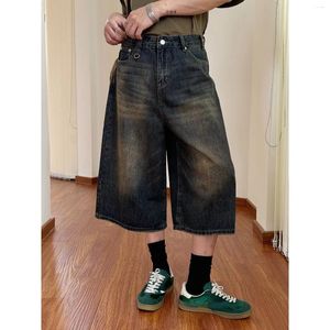 Pantaloni da donna alla moda harajuku vintage alta vita 2000 shorts blu denim cortometraggi casual sciolte fit y2k punk streetwear stile baggy