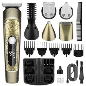 Electric Shavers Resuxi New 6 in 1すべての金属多機能防水髪クリッパー耳鼻髪トリマー電気シェーバーメンズグルーミングツールT240507