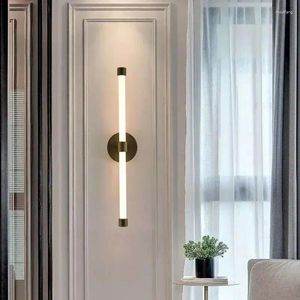 Lampa ścienna LED Modern Sconce Industrial Long Gold Lounge Mirror Koral Stairase Sypialnia Biuro Indoor Decor oświetlenie