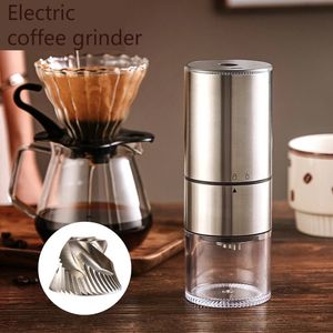 Portable upgraded electric coffee grinder TYPE-C USB charging CNC stainless steel grinding core coffee bean grinder 240506
