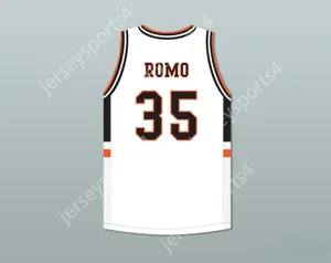 Custom Nay Mens Youth/Kinder Tony Romo 35 Burlington High School White Basketball Trikot mit Patch Top S-6xl