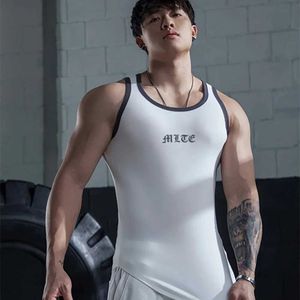 Tampo masculino Tops 2024 Mens Sports Sports Sports com leite de seda de seda Camisa de exercícios de treino rápido seco respirável Muscle Top M-3XL Y240507