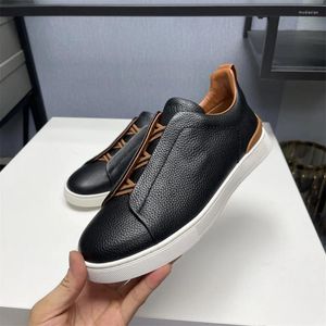 Casual Shoes Europe America Real Leather Men's Loafers Light Quality Soft Cowhide Leisure Travel Driving Walking