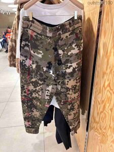 Top Level Buurberlyes Designer Pants for Women Men Mens Long Pants Camouflage Wool Pants 80495291 with Original Logo