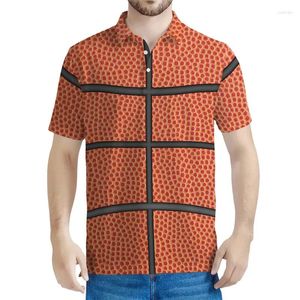 Polos Polos Fashion Basketball Graphic Polo Shirt Men Casual 3D drukowane koszulki na guziki krótkie rękawy Topy sportowe koszule sportowe