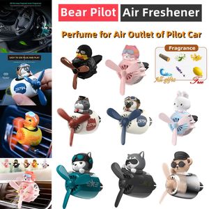 Car Air Freshener Cute Cartoon Pilot Car Interior Perfume Diffuser Outlet Rotating Propeller Outlet Fragrance Auto Accessories 240506