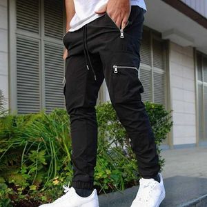 Мужские джинсы европейские и американские спортивные отдыха Zipper 2023 Multi Pocket Bans