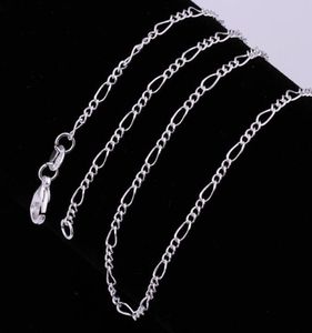 s Fine 925 Sterling Silver Necklace 2MM 1630quot Classic Curb Chain Link Italy Man woman Necklace 15pcslot3316184