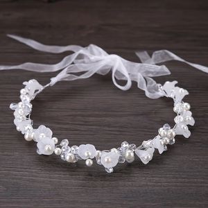 Crystal Pearl Flower Hair Baschetta per la testa di testa adatta per le spose femminili e le ragazze Accessori per capelli per sposa per sposa per sposa per sposa per sposa di gioielleria 240430