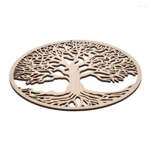 Decorative Figurines Tree Of Life Wall Decor Wooden Hanging Artwork Home Decoration For Meditation Practice Birthday Gift Bedroom Living