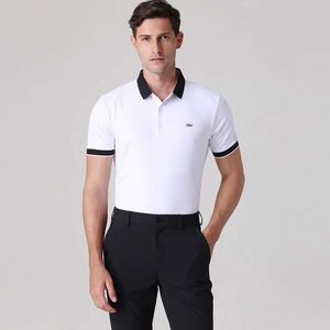 Erkek Tişörtler 24 Azureway Erkekler Hızlı Kuru İnce Fit Polo Gömlek Yüksek Streç Nefes Alabilir Kısa Slve T-shirt Sıradan Spor Forması Top Y240506