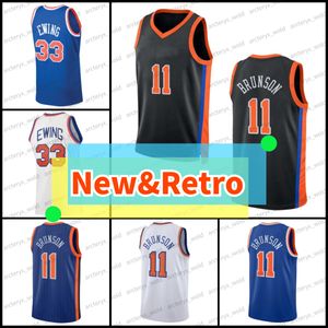 Vintage 33 Patrick Ewing Mavi Gerileme Formaları Yeni Jalen 11 Brunso Basketbol Forması Mavi Beyaz Dikişli Formalar 1991-92