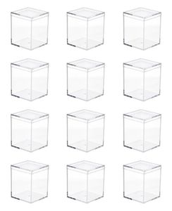 Present Wrap 12st Transparent Acrylic Box Square Storage Container för rumsorganisation8664877