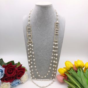 Son Stiller Kadın Kazak Zinciri Kolye Kolyeleri Chanells Mücevher Designer Lüks C Logo Sonbahar ve Kış Suçlama Cclies Pearl Uzun Zincir 1578