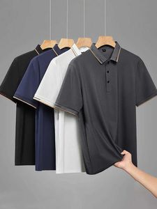 T-shirt maschile Summer Men Polo Shirt 2024 Nuovo classico Short Seve T BreathAb Quick Dry Nylon Silk Polos T-shirt Plus Taglia 8xl H240508