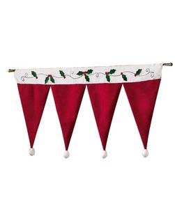 Painel de cortina da janela da porta Decorações decorativas de cortina de natal para casa para festa de Natal Ano Novo Hat de Hat Cap Valance4083186