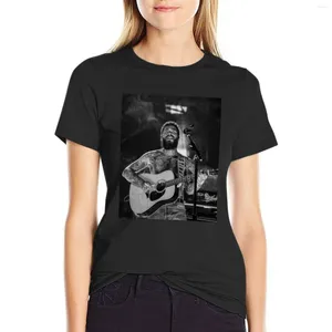 Women's Polos Post Playing Guitar T-shirt Oversized Funny Aesthetic Clothes Dress For Women Long