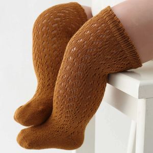 Kids Socks Infant Newborn Baby Long Socks Elastic Hollowed Solid Color Soft Lightweight Socks for Girls Boys 0-24M