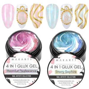 Gel de unhas Makartt Gelador de gel sólido para unhas 15ml Extensão de unhas de brilho de pérolas 3D Arte de escultura UV Pressionando Q240507