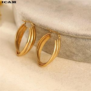 Hoop Earrings ICAM Exaggerated Metal Big Circle Atmospheric Disc Multi-level Fashion Retro Round Boho Style Hollow Iadies