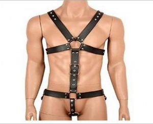 Arnês ajustável ombro s pastel mensar cinto de couro de fivela de fivela da cintura Bondage BDSM Toys para man5613244