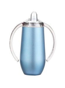 10oz Sippy Cup Stainless Steel Wine Glasses Double Handles Egg Cups Sucker Cup Double Wall Vacuum Insulated Flask EEA137037561337