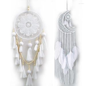 Figurine decorative da 2 pacchetti muro appeso macrame dream catcher semicer cerchio piuma per bambini decorazioni per la casa camera da letto