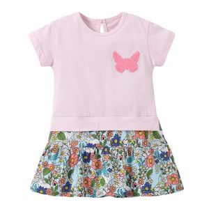 Girl's Dresses Jumping Meters New Arrival Summer Girls Dresses Bag Print Hot Selling Baby Summer Frocks Cotton Clothes Frocks Party BirthdayL2405