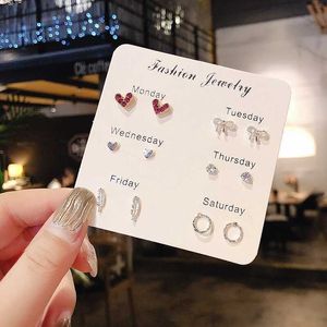 Stud New S925 Silver Needle Earring Set Suitable for Women Simple Cute Exquisite Mini Earrings Wholesale of Jewelry Gifts Direct Sales Q240507