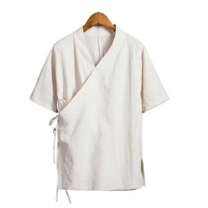 Herrpolos män linne kort ärm Kung fu-skjorta med kinesisk stil tang kostym storlek m-6xll2405