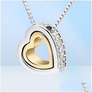 Hänge halsband hjärta halsband kvinnor sier 18k guld pläterad designer smycken kristall hängsmycken smycken valentine039s dag a7978066 dr oteoh