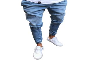 Jeans da moda Men039s Explosion Style Pedis Calças Moda Moda Slim Fit Blue Light Match Cotton Perfect8530067