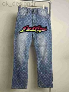 Designer Männer Jeans Ladies Gradient Graffiti gedruckt Flame Jeans New Jeans Designer Jeans High Street Jeans Motorradjeans Fahrrad Jeans Rock and Roll Jeans