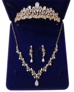Серьги ожерелье роскошные благородные хрустальные листовые украшения для свадебных ювелирных изделий для роскошного тиара, набор невесты африканская свадьба1639808