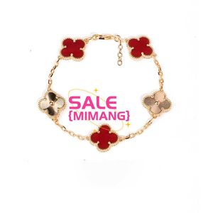 Classic Van Jewelry Accessories Fanjia Seiko Edition Five Flower Four Leaf Grass Bracelet Womens Light Luxury Red Chalcedony Handicraft Car Rose Gold Lock Bone Chai