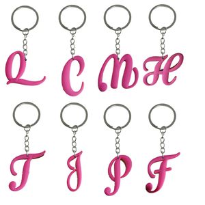 Keychains colhedas rosa letras grandes keyring de chaves para homens Backpack de bolsas escolares de bolsas de escola de meninos