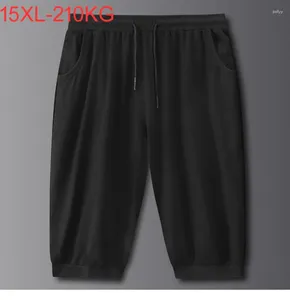 Męskie spodnie Summer Men Sport Out Out Work Shorts Black plus rozmiar 12xl 14xl 15xl Lodowe cienkie oddychanie luźne swobodne 210 kg