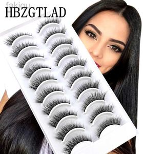 Falsche Wimpern 10 Paar natürliche lange 3D -Minze gefälschter Wimpern Make -up -Kit Nerz Wimpern verlängerte Wimpern Kurzwimpern D240508