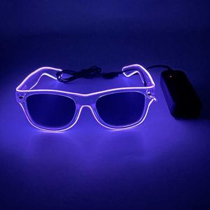 2024 Novos outros acessórios de moda lideraram óculos de sol luminosos Luzes de neon da moda Carnival Party Supplies Halloween Decorativo Roupas Designers de sol dos óculos de sol