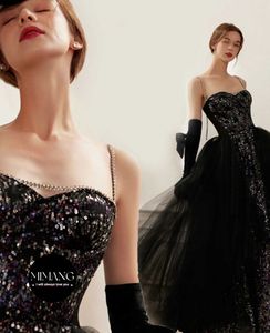 «Сияющая звезда реки» черное вечернее платье для вечеринки банкета на сцене свадебное платье