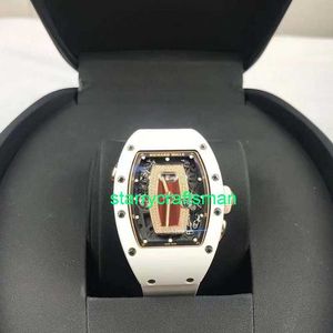 RM Luxury Watches Mechanical Watch Mills Kadın Saat Serisi RM037 Beyaz Seramik Kırmızı Dudak Kadınlar Saat Lüks Saat STLJ