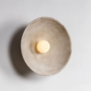 Wall Lamp Creative Round Retro Vintage Indoor Decoration Lighting Fixture Living Room Art Wabi Sabi Background Decor Sconces