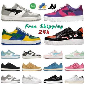 Бесплатная доставка дизайнер обуви Bapppesta Casual Shoes Mens Womens Low Platform Sk8 Panda Shark Black Camo Bule Grey Dhgate Soede Sports Sneakers Trainers Размер 36-45