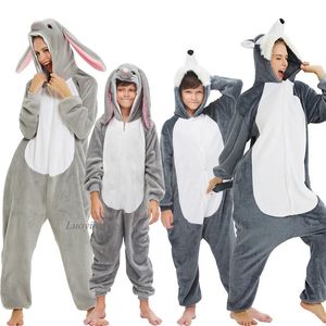 Inverno Animal Wolf Onesie Crianças Kigurumi Pijamas Unicorn Sleepwear