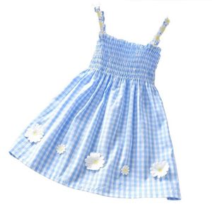 Girls Dress Summer Strap Dresses with Sweet baby camisole dress plaid daisy Children short Skirt Cute Girls skirts