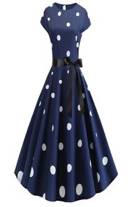 Frauen Vintage Kleid Sommer kurzärmelig floralgedruckte Rockabilly -Kleidergewand